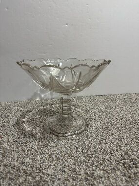 Vintage Crystal Cut Glass Compote | Pedestal Fruit Bowl
